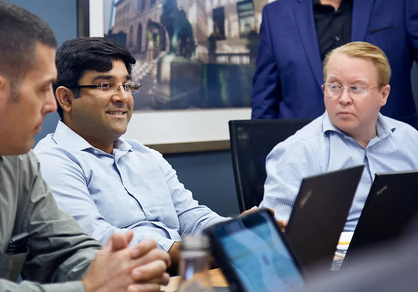 Saquib Toor and Pavel Smyshlyaev of Beaconhouse Capital Management in a meeting